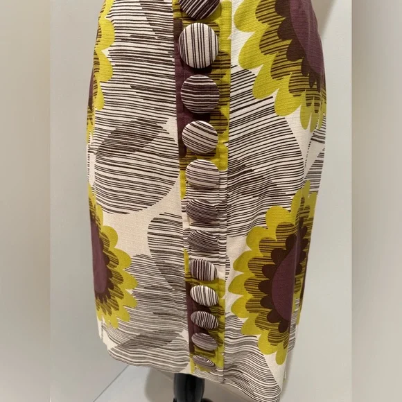 Orla Kiely Brown and Yellow Sunflower Skirt - Picture 2 of 6